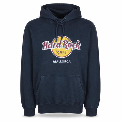 Hard Rock Cafe Mens Blue Pullover Hoodie Large Music Graphic