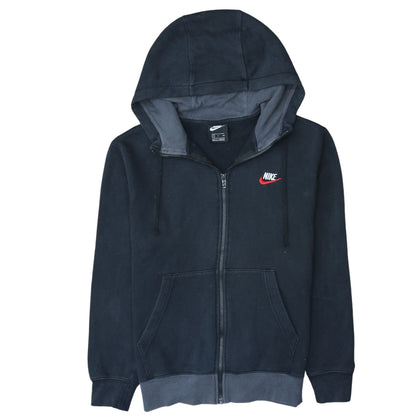 Nike Men’s Black Full Zip Hoodie S Fleece Cotton Logo Sportswear