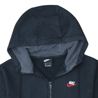 Nike Men’s Black Full Zip Hoodie S Fleece Cotton Logo Sportswear