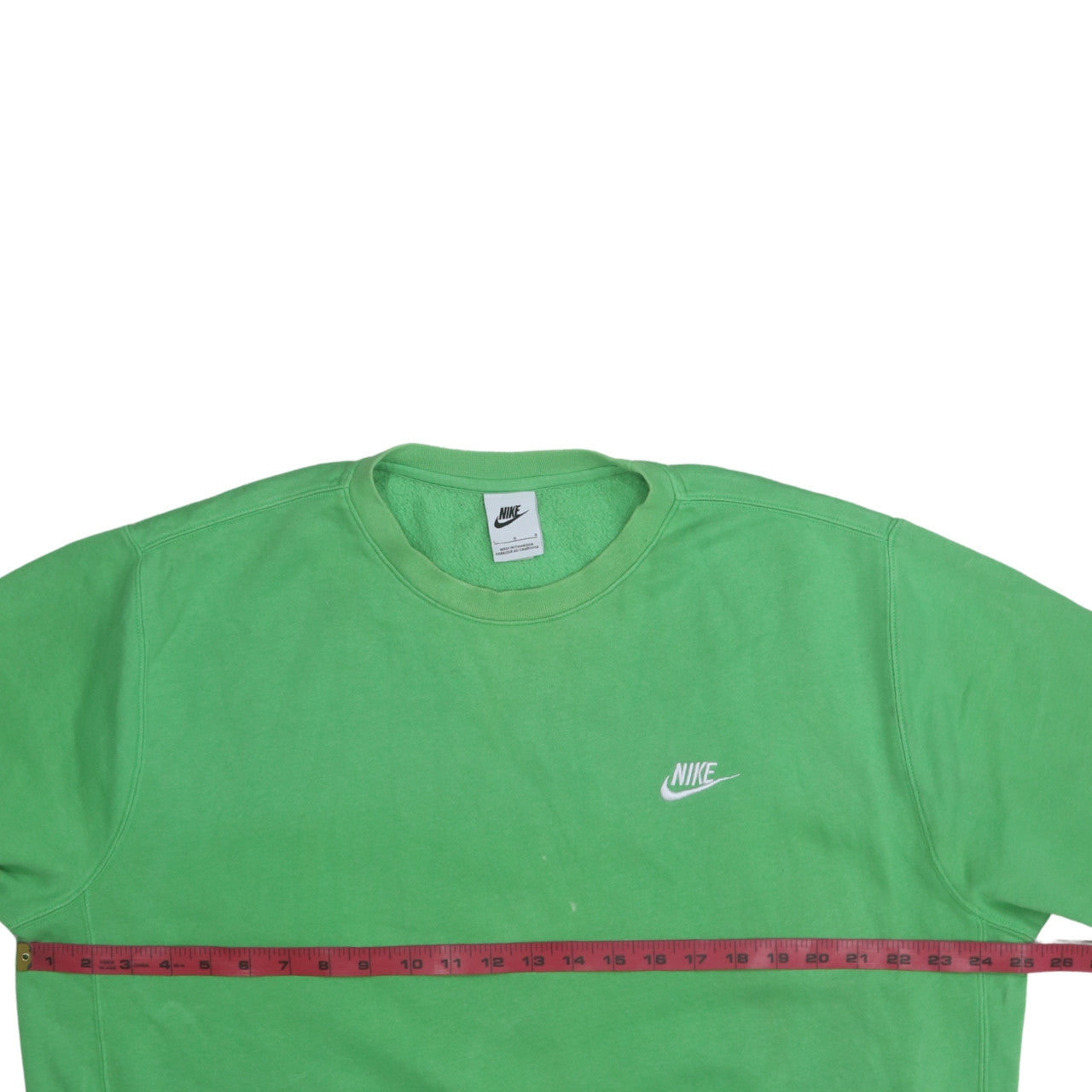 Nike Men's Green Pullover Sweatshirt L Embroidered Logo Crew Neck