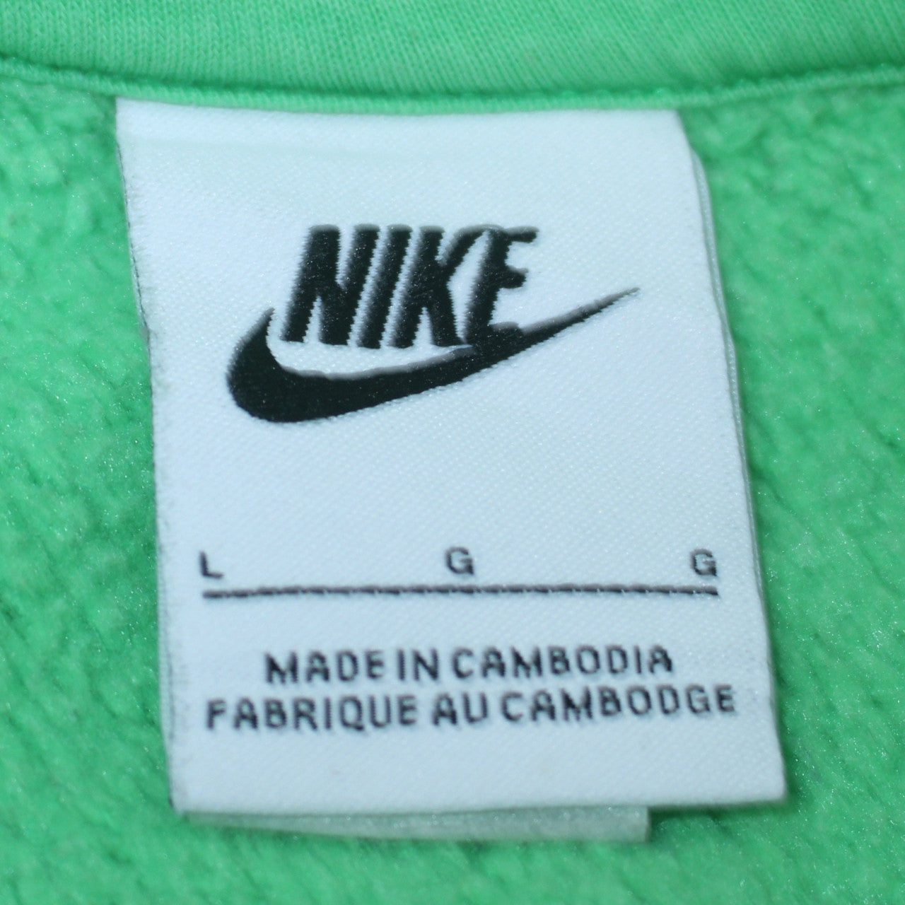 Nike Men's Green Pullover Sweatshirt L Embroidered Logo Crew Neck