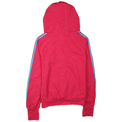 Adidas Womens Pink Hoodie Size 12 Pullover Logo Hooded Sweatshirt