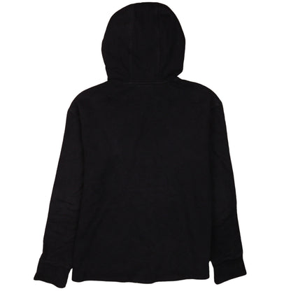 Adidas Womens Black Pullover Hoodie Size M 12-14 Logo Striped Sleeve