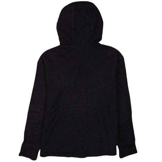 Adidas Womens Black Pullover Hoodie Size M 12-14 Logo Striped Sleeve