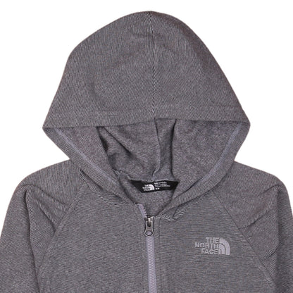 The North Face Girls Grey Hooded Full Zip Fleece Jacket Size M
