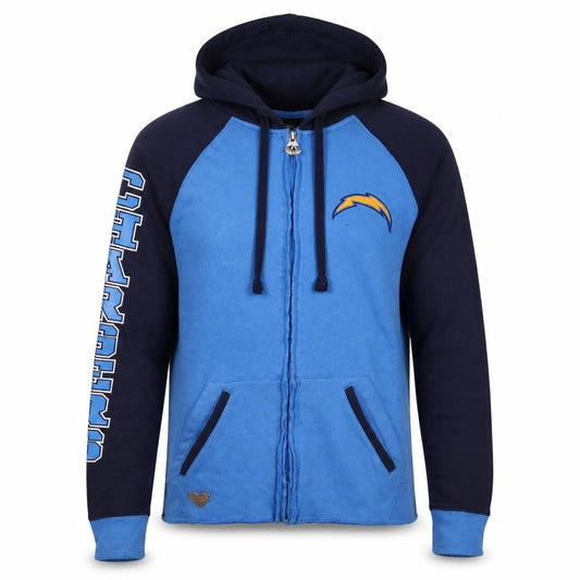 Front view of Reebok NFL Team Apparel Blue Full Zip Hoodie unisex m sports fleece