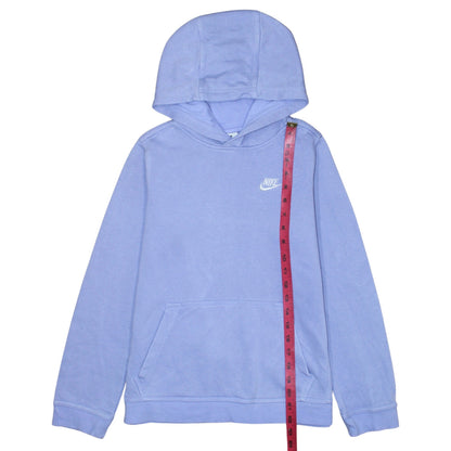 Nike Girls Blue Pullover Hoodie Size 13-14 Years Regular Fit Fleece