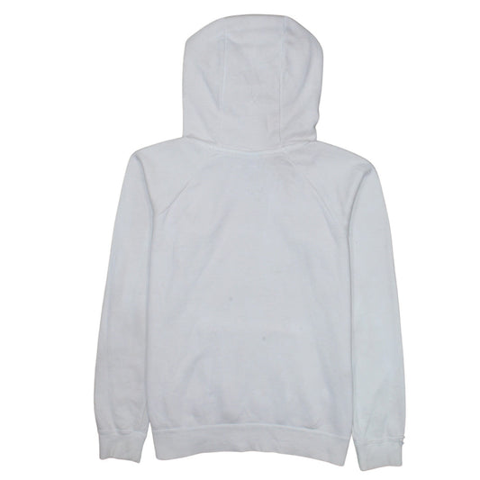 Nike Womens White Pullover Hoodie Small Logo Print Cotton Blend