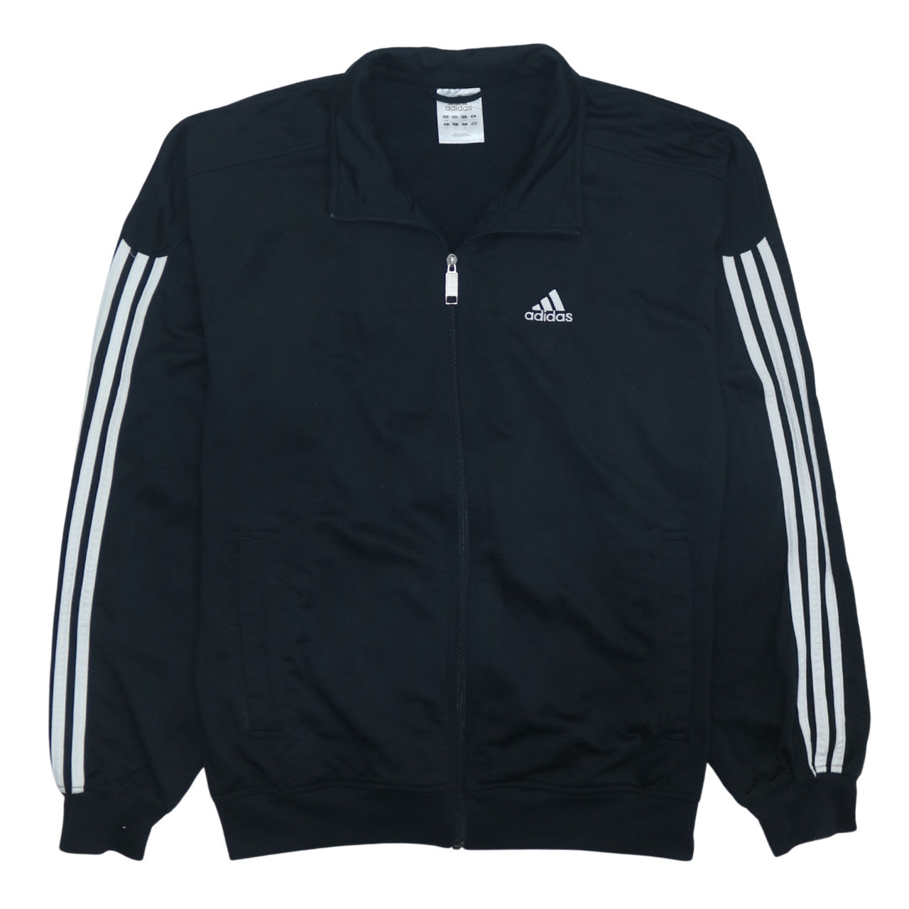 Adidas Men Black Full Zip Sweatshirt S Logo Sports Top