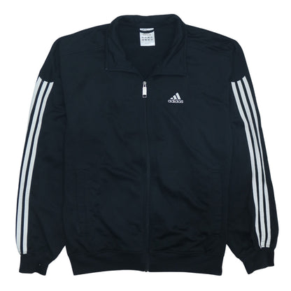Adidas Men Black Full Zip Sweatshirt S Logo Sports Top