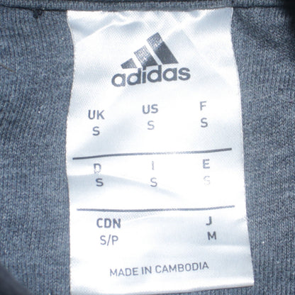 Adidas Men Black Full Zip Sweatshirt S Logo Sports Top