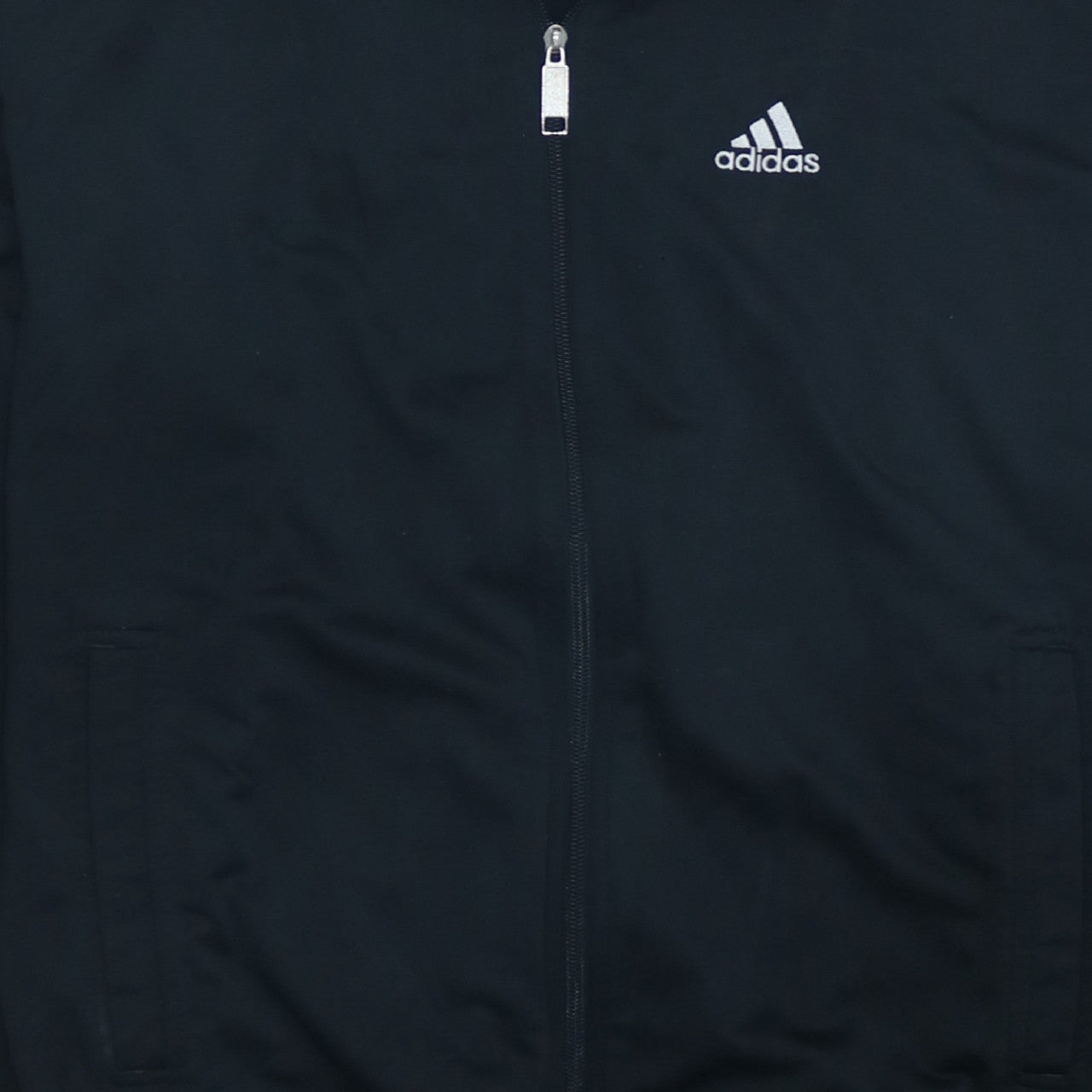 Adidas Men Black Full Zip Sweatshirt S Logo Sports Top