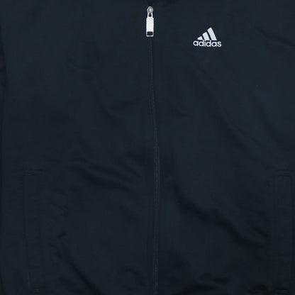 Adidas Men Black Full Zip Sweatshirt S Logo Sports Top