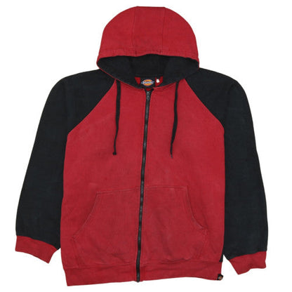 Dickies Men's Red Black Full Zip Hoodie Size 4XL Fleece Lined