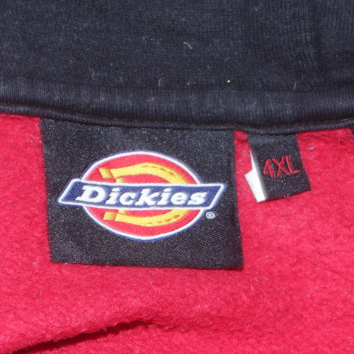 Dickies Men's Red Black Full Zip Hoodie Size 4XL Fleece Lined