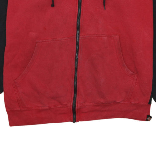 Dickies Men's Red Black Full Zip Hoodie Size 4XL Fleece Lined