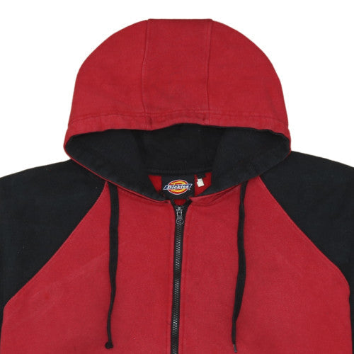 Dickies Men's Red Black Full Zip Hoodie Size 4XL Fleece Lined