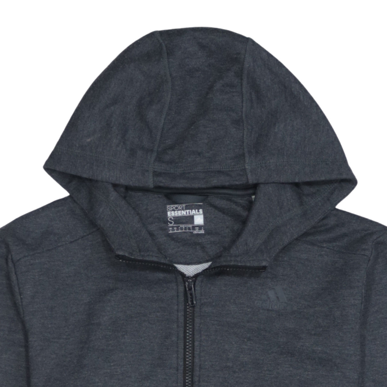 Adidas Men's Grey Full Zip Hoodie Size S Sport Essentials