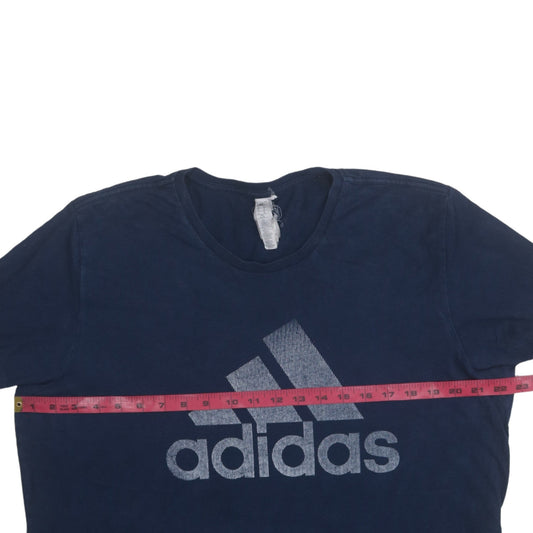 Adidas Men's Blue XL Logo Graphic Crew Neck T-Shirt