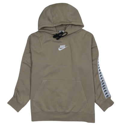Nike Mens Beige Pullover Hoodie L Logo Fleece Hooded Sweatshirt