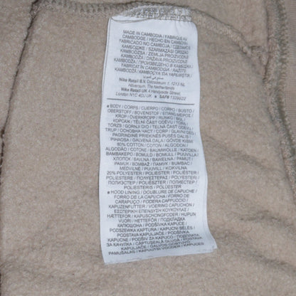 Nike Mens Beige Pullover Hoodie L Logo Fleece Hooded Sweatshirt