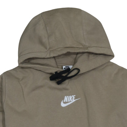 Nike Mens Beige Pullover Hoodie L Logo Fleece Hooded Sweatshirt