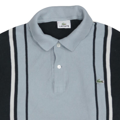 Lacoste Men's Black & Grey Striped Long Sleeve Polo Shirt Size L