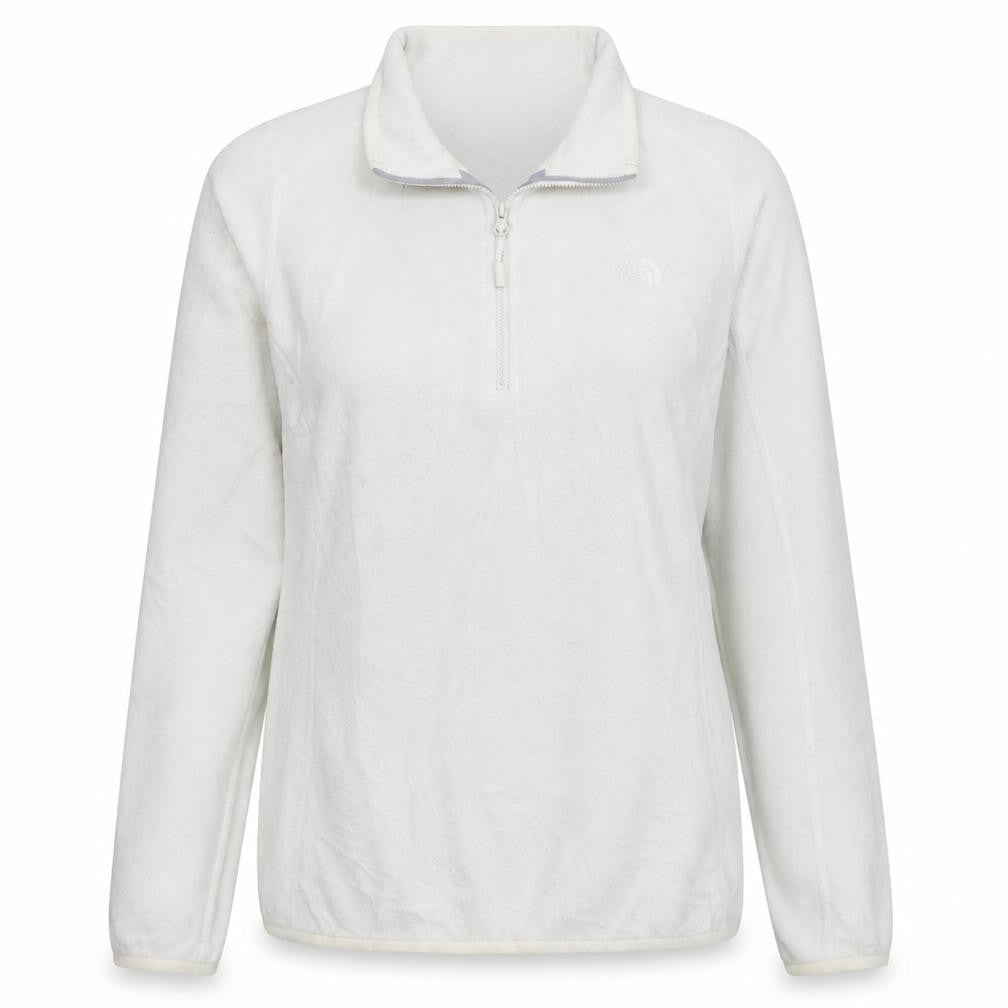 The North Face Women's White Fleece Pullover Sweatshirt L 1/4 Zip