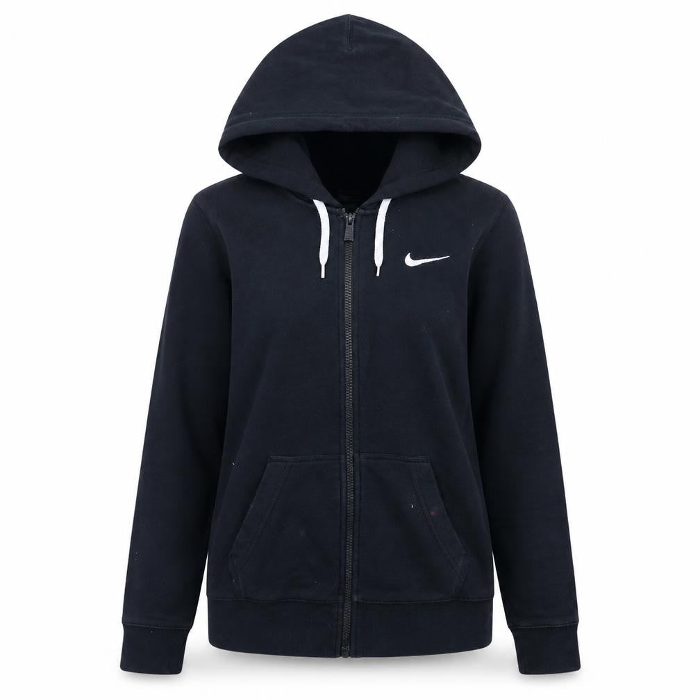 Nike Women's Black Full Zip Hoodie Size S Cotton Blend Logo