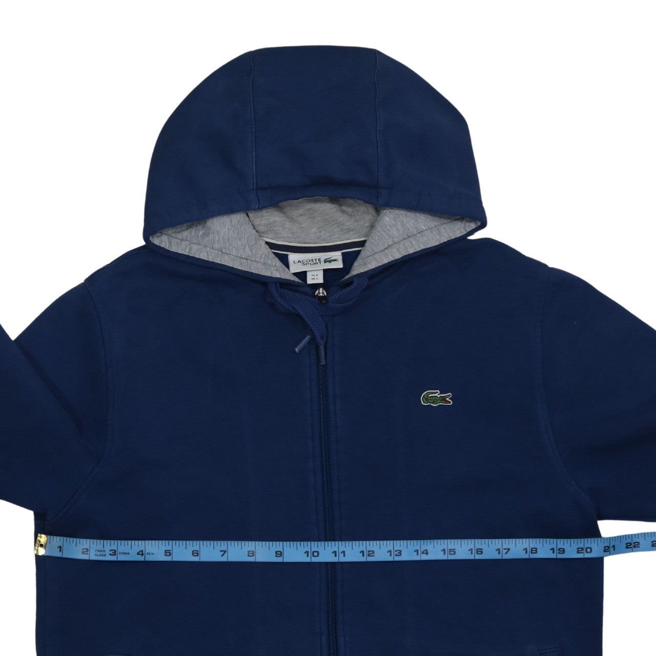 Lacoste Sport Men's Blue Full Zip Hoodie Size L Regular Fit
