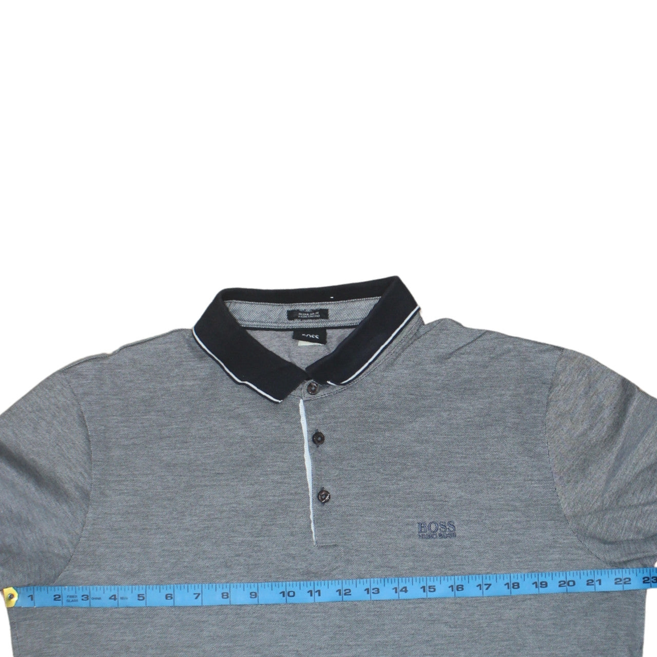 Hugo Boss Men's Grey Regular Fit Cotton Polo Shirt XL