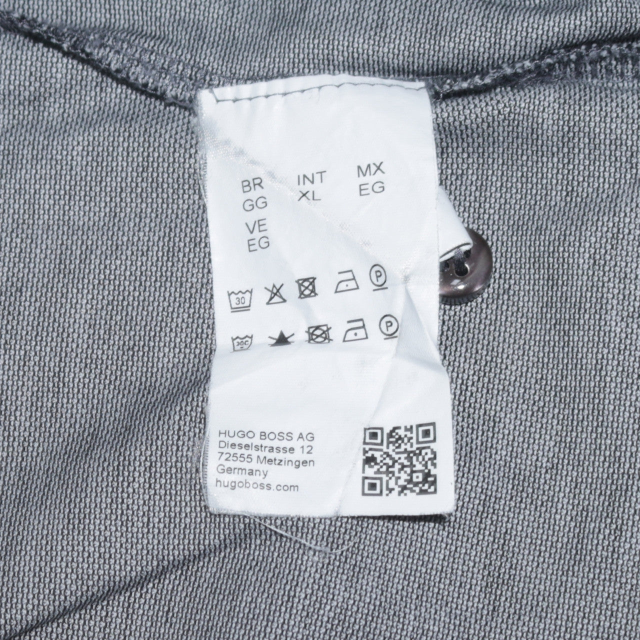Hugo Boss Men's Grey Regular Fit Cotton Polo Shirt XL