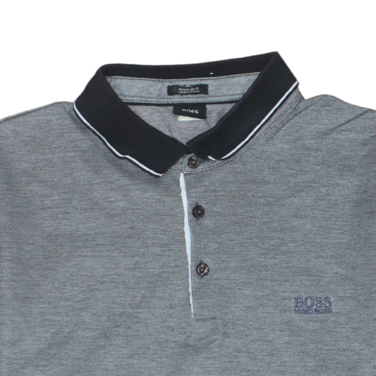 Hugo Boss Men's Grey Regular Fit Cotton Polo Shirt XL