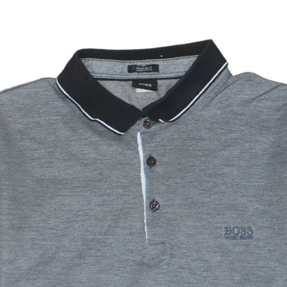 Hugo Boss Men's Grey Regular Fit Cotton Polo Shirt XL