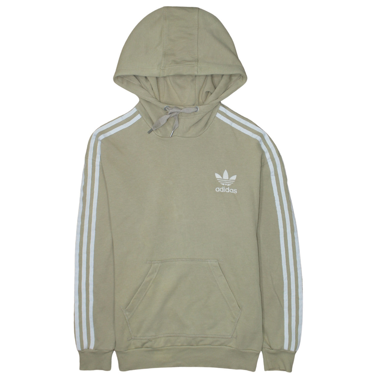 Adidas Women Beige Hoodie Size 12 Pullover Hooded Sweatshirt