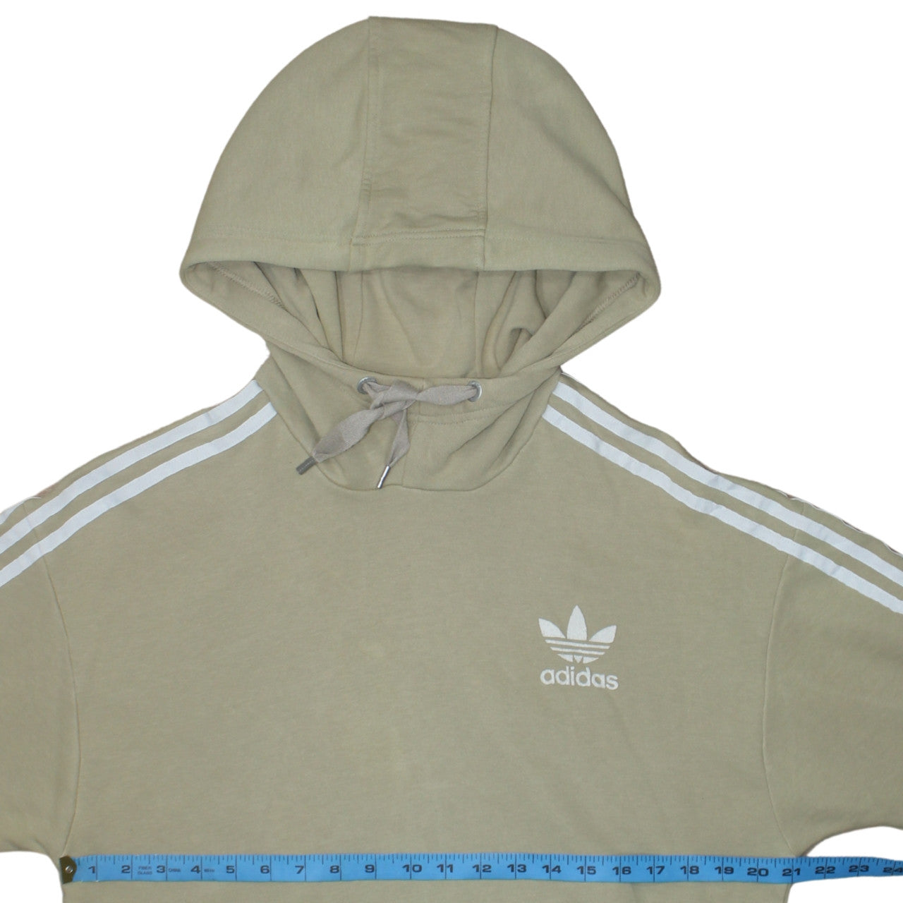 Adidas Women Beige Hoodie Size 12 Pullover Hooded Sweatshirt