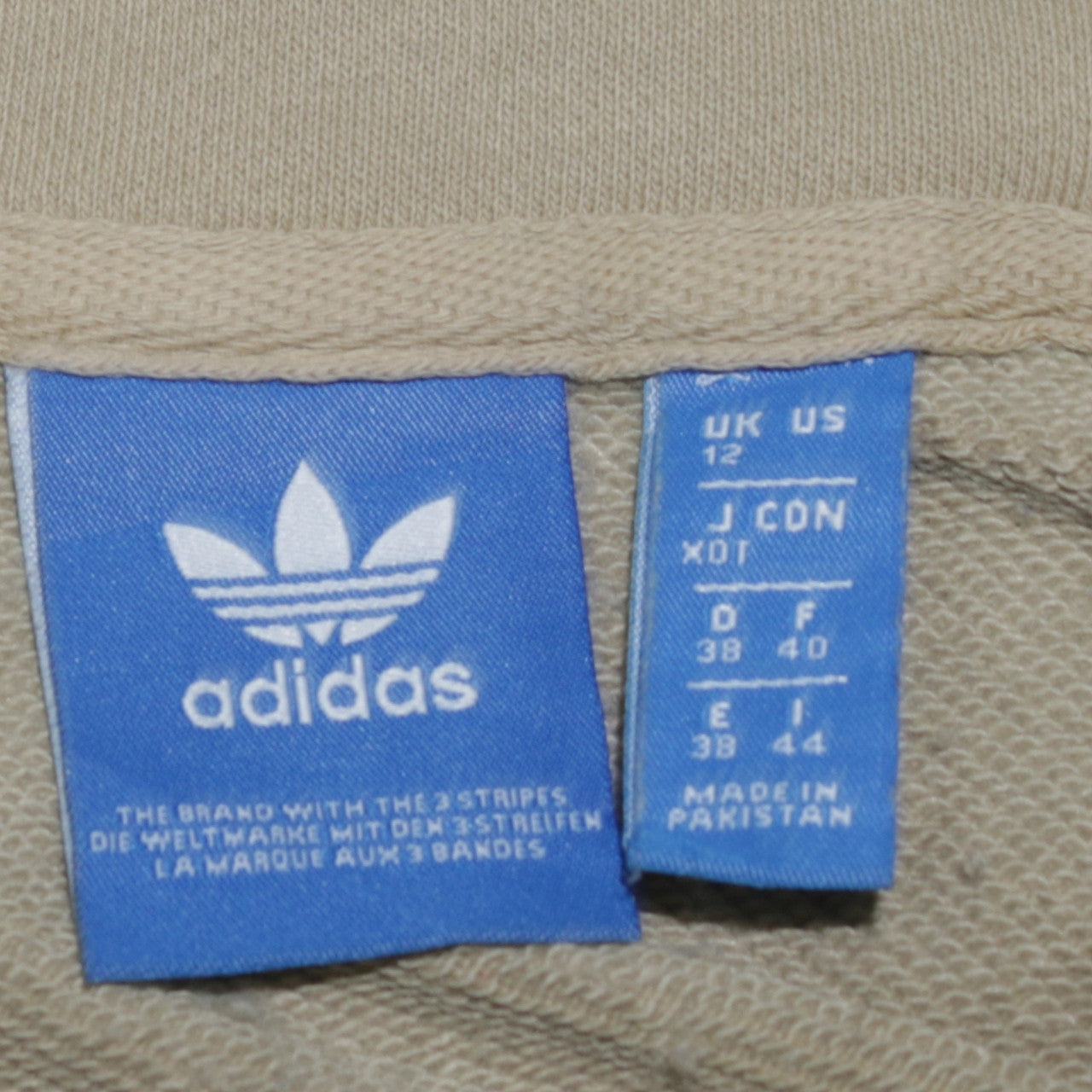 Adidas Women Beige Hoodie Size 12 Pullover Hooded Sweatshirt