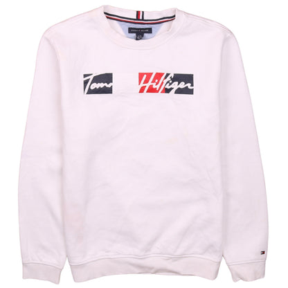 Tommy Hilfiger Boys White Logo Pullover Sweatshirt 12-14 Years