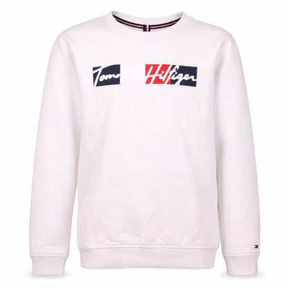 Tommy Hilfiger Boys White Logo Pullover Sweatshirt 12-14 Years