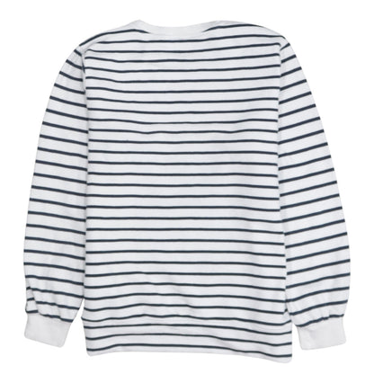 Tommy Hilfiger Women’s White Striped Pullover Sweatshirt Small