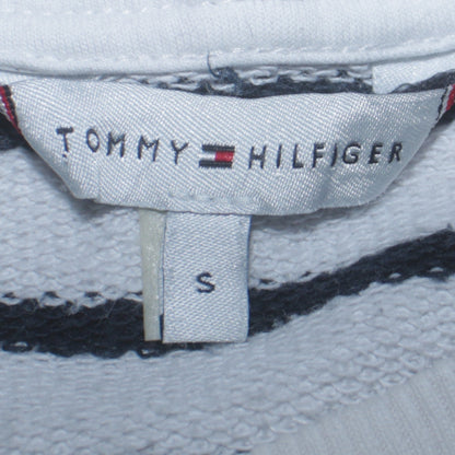 Tommy Hilfiger Women’s White Striped Pullover Sweatshirt Small