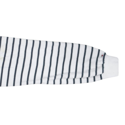 Tommy Hilfiger Women’s White Striped Pullover Sweatshirt Small