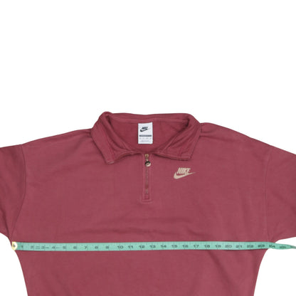 Nike Women Maroon 1/4 Zip Oversized Sweatshirt XS Cotton Blend