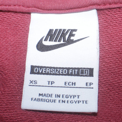 Nike Women Maroon 1/4 Zip Oversized Sweatshirt XS Cotton Blend