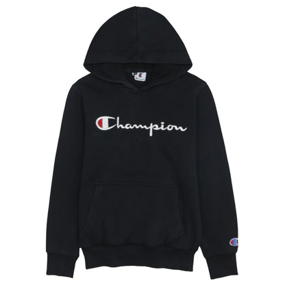 Champion Men's Black Small Pullover Hoodie Embroidered Logo Fleece