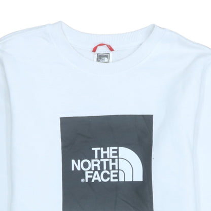 The North Face Boys White Pullover Sweatshirt L Graphic Print Crew Neck