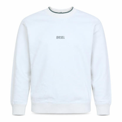 Diesel Mens White Cotton Crew Neck Pullover Sweatshirt Size S