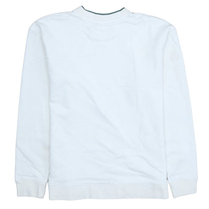 Diesel Mens White Cotton Crew Neck Pullover Sweatshirt Size S