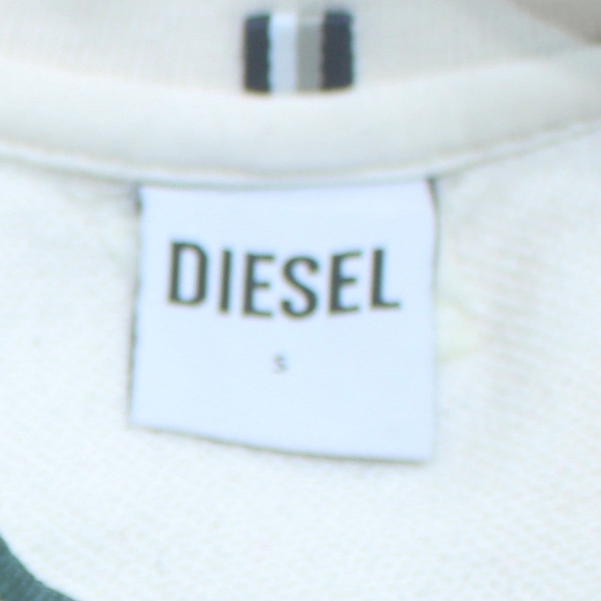 Diesel Mens White Cotton Crew Neck Pullover Sweatshirt Size S