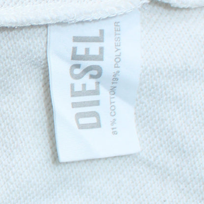 Diesel Mens White Cotton Crew Neck Pullover Sweatshirt Size S